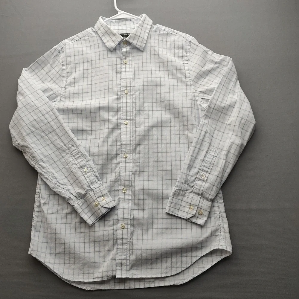 Banana Republic Shirt Mens Large Blue Striped Slim Fit Collared Button Down‎